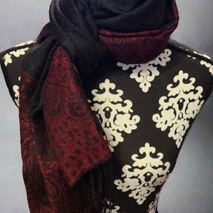 Burgundy and Black Scarf